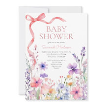 Baby Shower de cinta rosada de flores silvestres