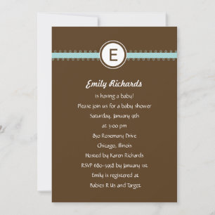 Invitación Baby Shower de cinta satina - en azul