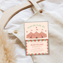 Invitación Baby Shower de circo de carnaval retro vintage