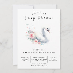Invitación Baby Shower de cisne bohemio en línea