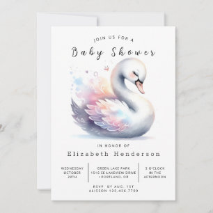 Invitación Baby Shower de cisne imprimible