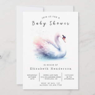 Invitación Baby Shower de cisne imprimible ruso