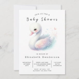 Invitación Baby Shower de cisne imprimible ruso