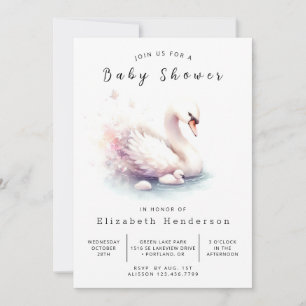 Invitación Baby Shower de cisne neutro de género