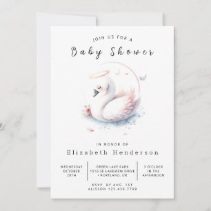 Invitación Baby Shower de cisne neutro de género