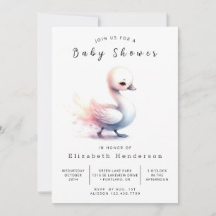 Invitación Baby Shower de cisnes editable por Whimsy