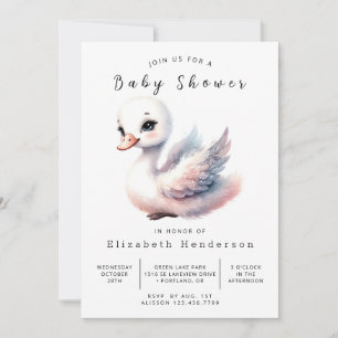 Invitación Baby Shower de cisnes editable por Whimsy