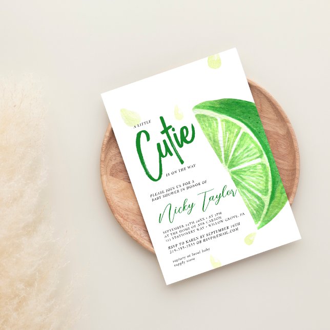 Invitación Baby Shower de cítricos de limón verde fresco (Subido por el creador)