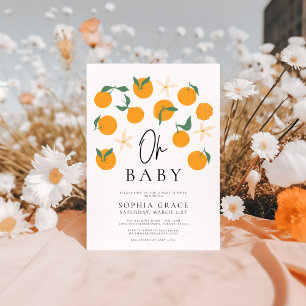 Invitación Baby Shower de cítricos mínimo