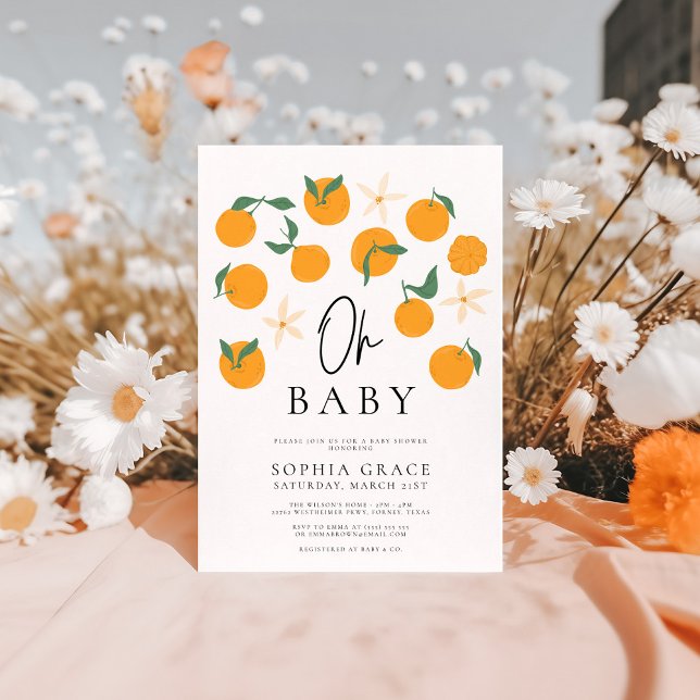 Invitación Baby Shower de cítricos mínimo (Subido por el creador)