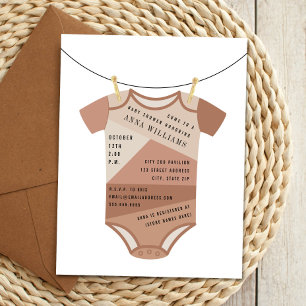 Invitación Baby Shower de Clothesline