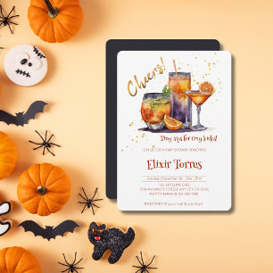 Invitación Baby Shower de cócteles de Halloween