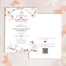 Invitación Baby Shower de código QR de Little Ladybug