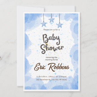 Invitación Baby Shower de color azul