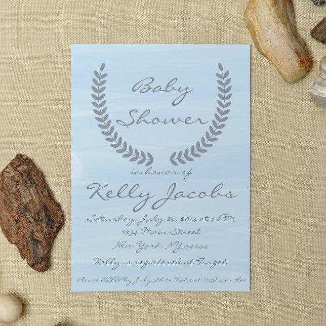 Invitación Baby Shower de color azul (Subido por el creador)