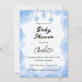 Invitación Baby Shower de color azul