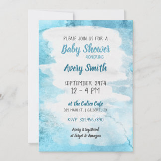 Invitación Baby Shower de color azul