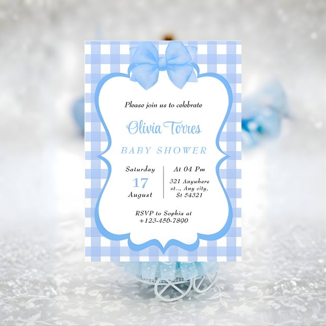 invitación Baby Shower de color azul blanco (Subido por el creador)