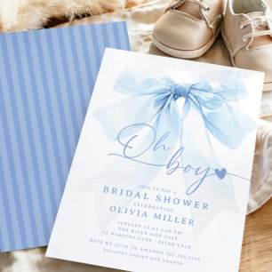 Invitación Baby Shower de color azul moderno