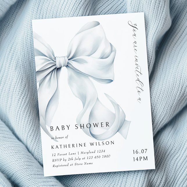 Invitación Baby Shower de color azul moderno (Subido por el creador)
