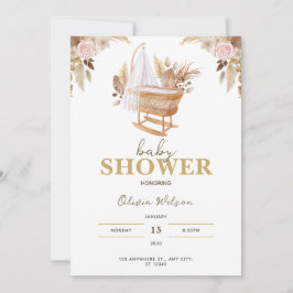 Invitación Baby Shower de color de agua blanco