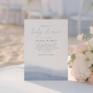 Invitación Baby Shower de color de agua costera de marea bb