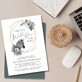 Invitación Baby Shower de color de agua de cebra de Boho