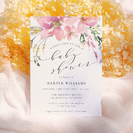 Invitación Baby Shower de color de agua de primavera