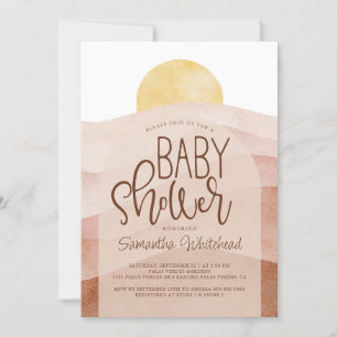 Invitación Baby Shower de color de agua del desierto