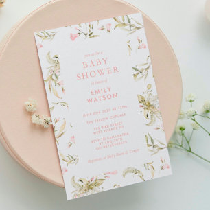 Invitación Baby Shower de color de agua floral de primavera r