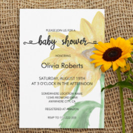 Invitación Baby Shower de color de agua minimalista giratorio