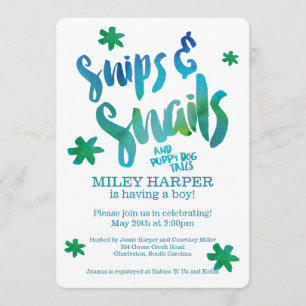 Invitación Baby Shower de color de agua para nips y Snacks