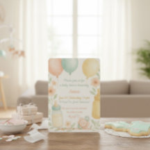 Invitación Baby Shower de color de agua suave