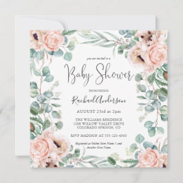 Invitación Baby Shower de color de agua suave pastel