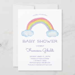 Invitación Baby Shower de color de arcoiris y salpicadura de 