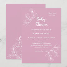 Baby Shower de color rosa Floral Vintage