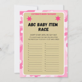 Invitación Baby Shower de color rosa para cámara - Nombre edi