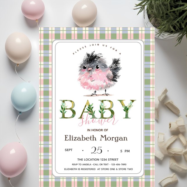 Invitación Baby Shower de color verde pálido (Subido por el creador)