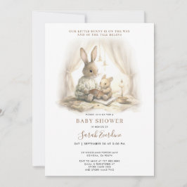 Invitación Baby Shower de conejita neutral de género