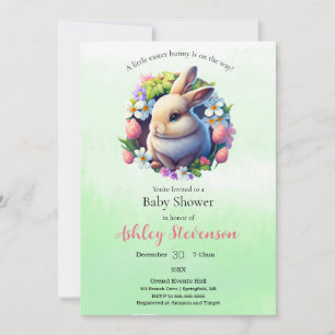 Invitación Baby Shower de conejito de Pascua simple