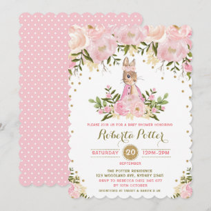 Invitación Baby Shower de conejo conejo conejo con