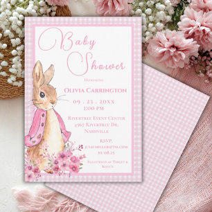Invitación Baby Shower de conejo conejo conejo rosa