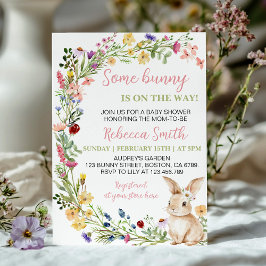 Invitación Baby Shower de Conejo Floral Conejo Conejo
