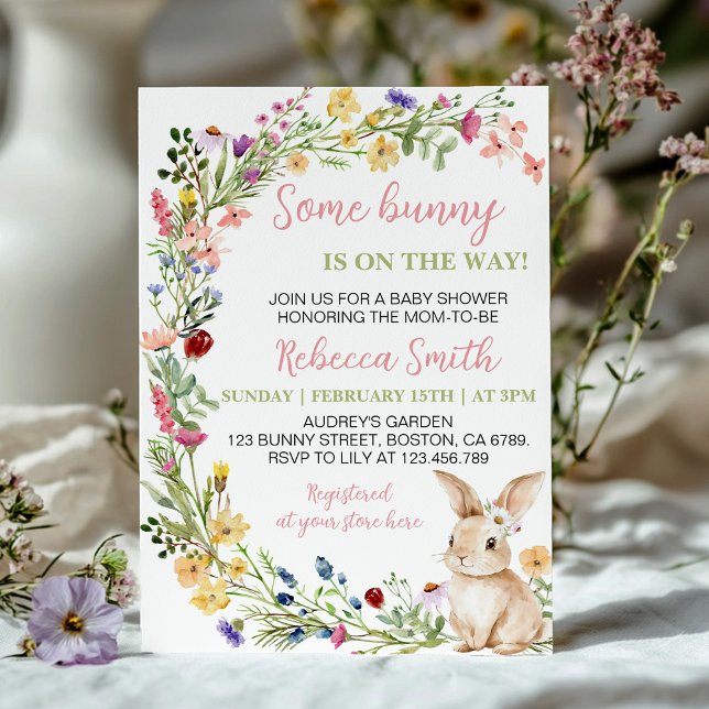 Invitación Baby Shower de Conejo Floral Conejo Conejo (Subido por el creador)