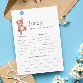 Invitación Baby Shower de consejos y predicción del oso de pe
