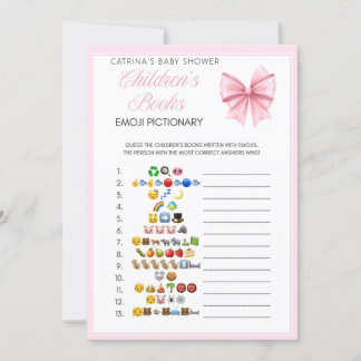 Invitación Baby Shower de Coquette Bow rosa - Nombre editable