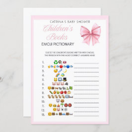 Invitación Baby Shower de Coquette Bow rosa - Nombre editable