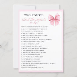 Invitación Baby Shower de Coquette Bow rosa - Nombre editable