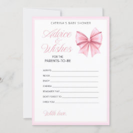 Invitación Baby Shower de Coquette Bow rosa - Nombre editable