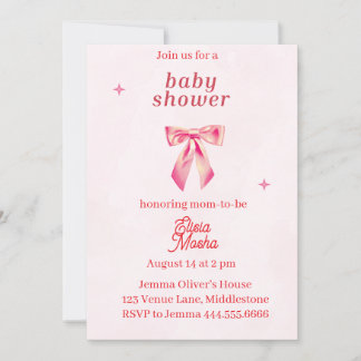 Invitación Baby Shower de Coquette editable 2